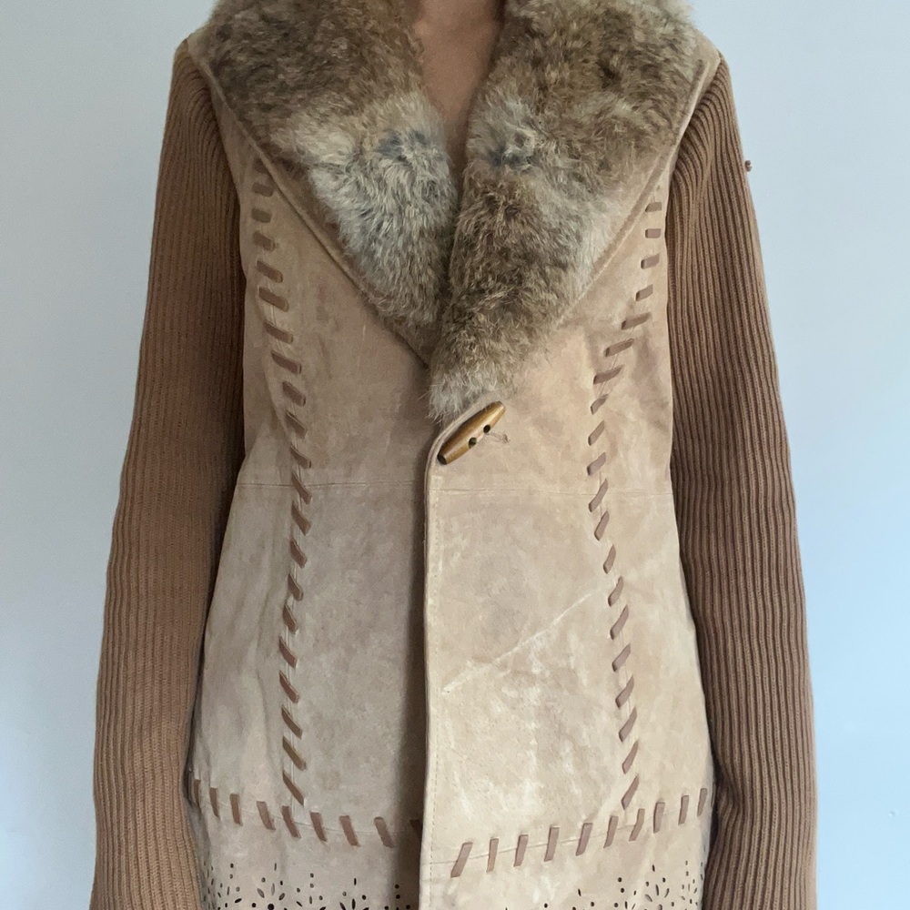 Elegant Women's REAL Fur Collar Jacket